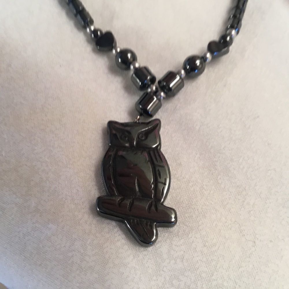 Hematite Bead Necklace with Own Pendant - Picture 3 of 8